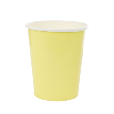 Classic Pastel Yellow Paper Cups - Pack of 10