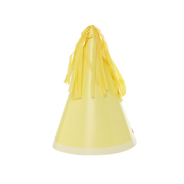 Tassel Party Hats 10 Pack - Classic Pastel Yellow
