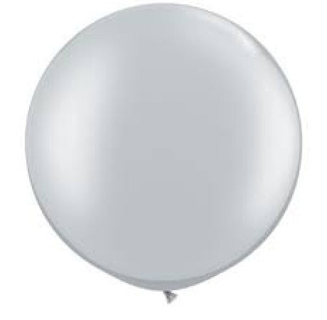 75cm Jumbo Round Balloon - Metallic Silver