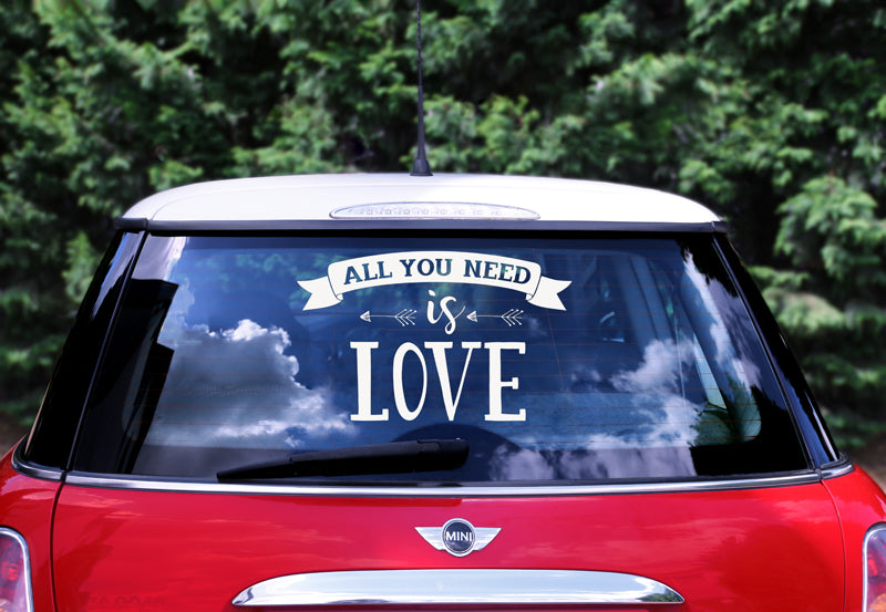 Wedding day car sticker - ALL YOU NEED is LOVE