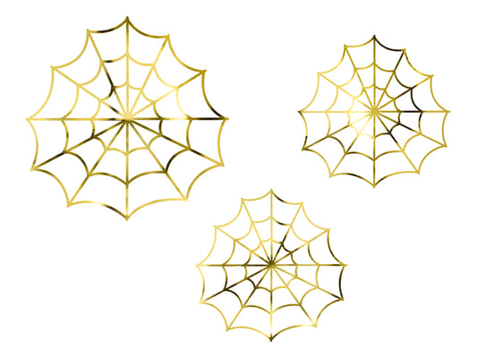 Halloween Gold Spiderwebs 3pk