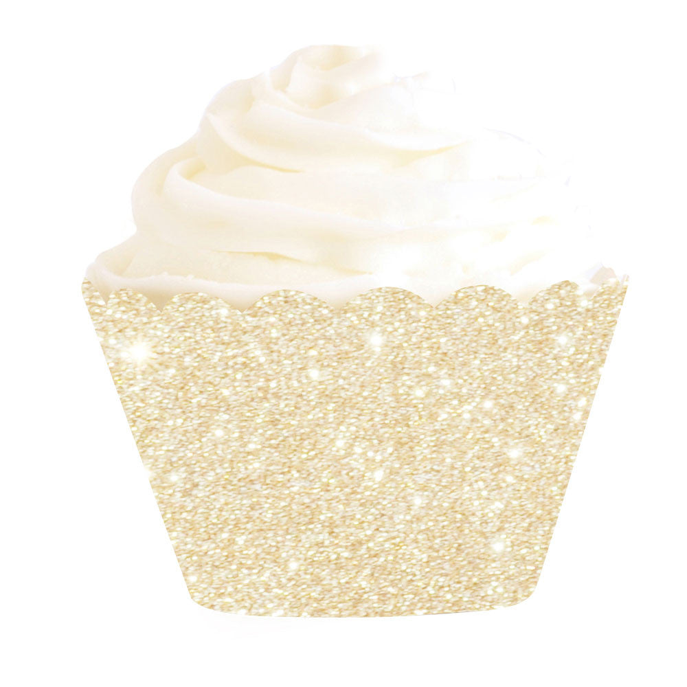 Gold Glitter Cupcake Wrappers