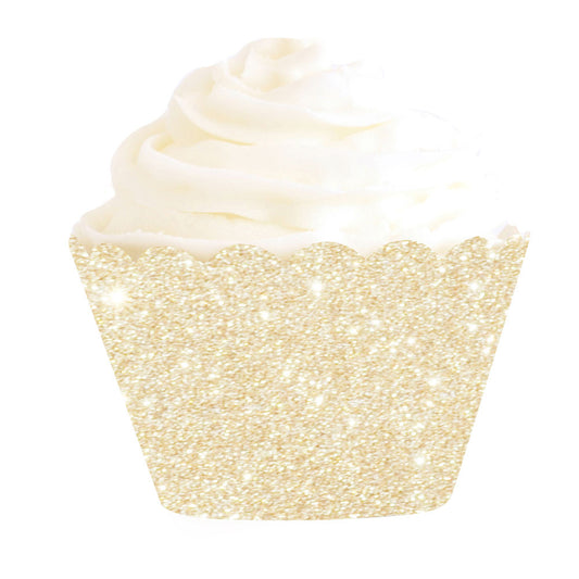 Gold Glitter Cupcake Wrappers