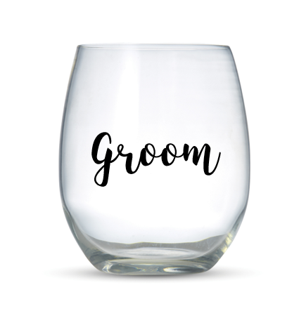 GROOM -  Vinyl Wine Glass Stickers