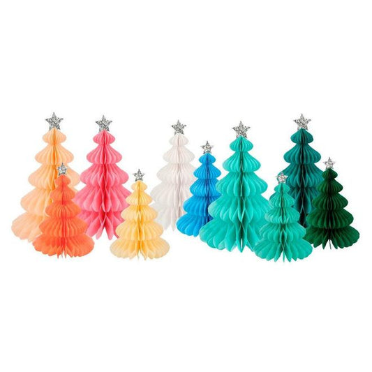 Rainbow Forest Honeycomb Decorations - Set of 10