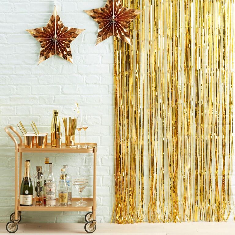 Gold Fringe Curtain Backdrop
