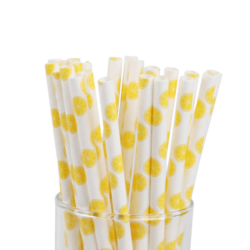Paper Straws - Lemon Print