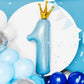 Pastel Blue Number 1 Crown Balloon