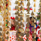 Gold Foil Christmas Tree Curtain Backdrop