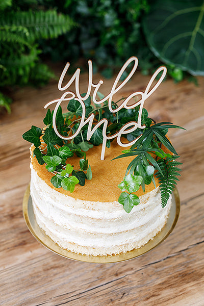 Wooden 'Wild One" Cake Topper