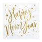 Gold Foiled Happy New Year White Napkins