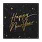 Gold Foiled Happy New Year Black Napkins