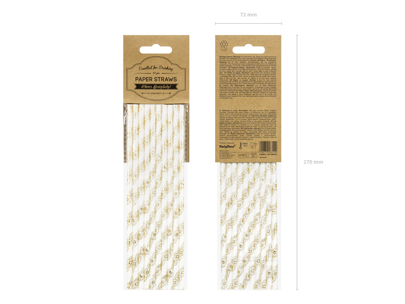 Paper Straws - Gold Daisy