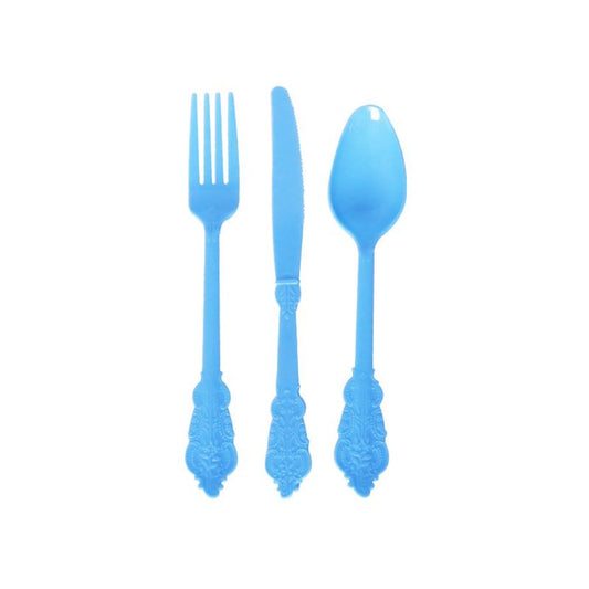Blue Dainty Plastic Cutlery 12 Pce