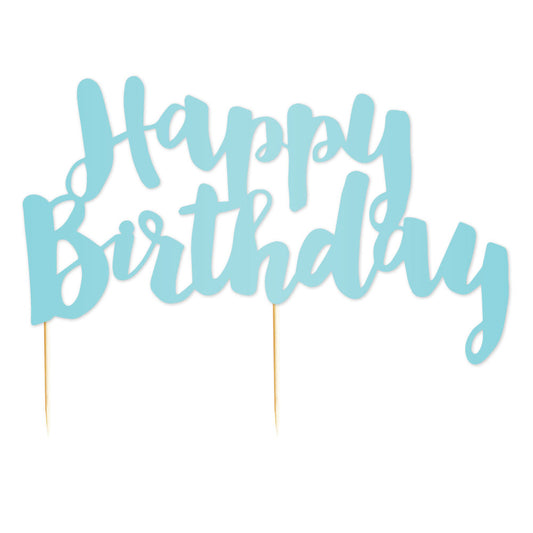 Blue 'Happy Birthday' Cake Topper