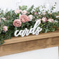 White Wooden 'Cards' Script Sign
