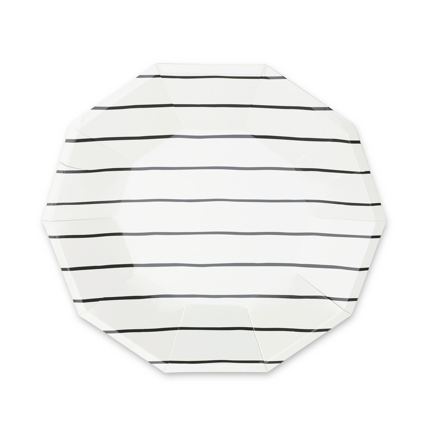 Frenchie Striped Large Plates - Black