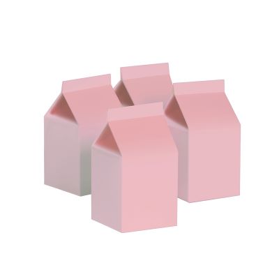 Milk Box/Party Favour Box Classic Pastel Pink - Pack of 10
