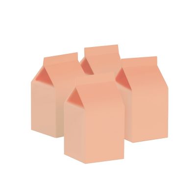 Milk Box/Party Favour Box Classic Pastel Peach - Pack of 10