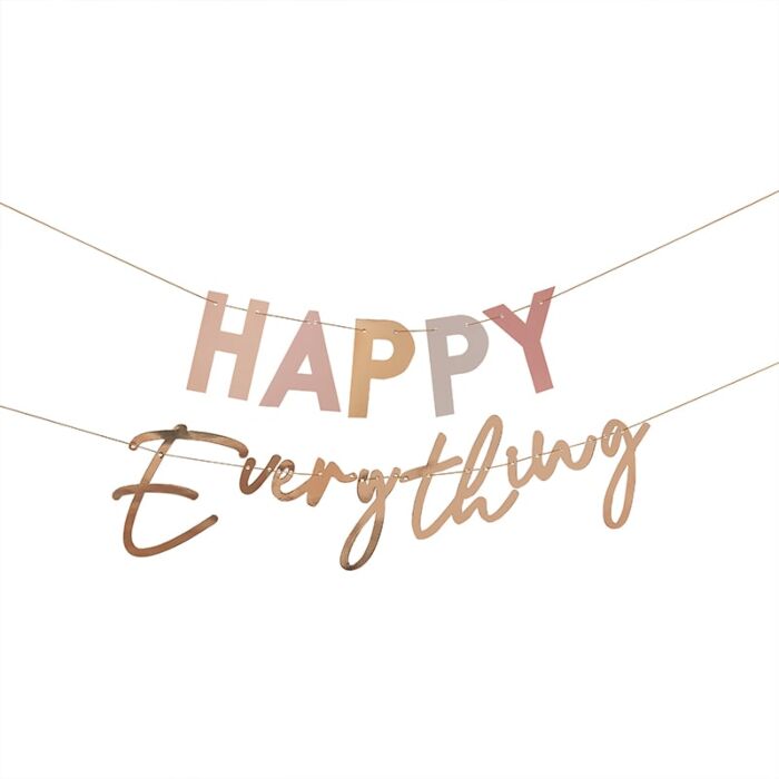 Pastel and Gold Happy Everything Party Bunting