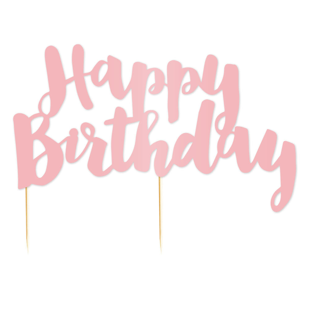 Pink 'Happy Birthday' Cake Topper