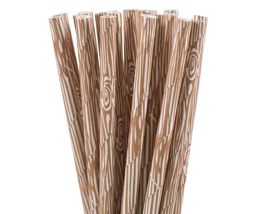 Paper Straws - Woodgrain