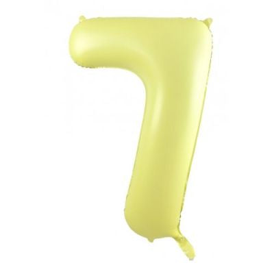Pastel Yellow 86cm Number 7 Balloon