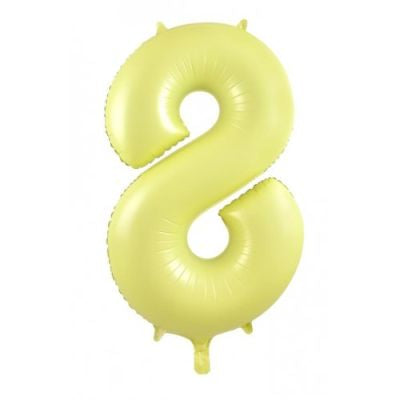 Pastel Yellow 86cm Number 8 Balloon