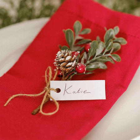 Rustic Berry Christmas Place Card Holders