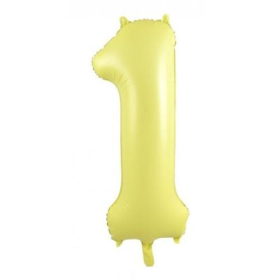 Pastel Yellow 86cm Number 1 Balloon