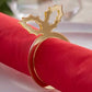 Gold Acrylic Holly Napkin Rings 6 Pack