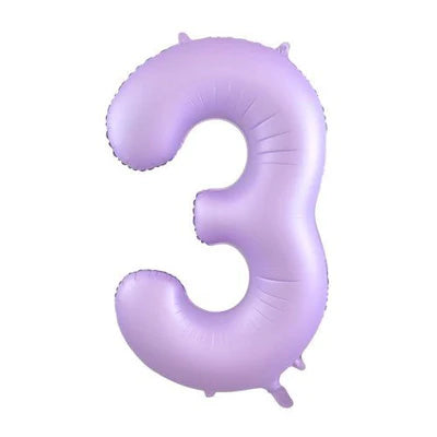 Pastel Lilac 86cm Number 3 Balloon