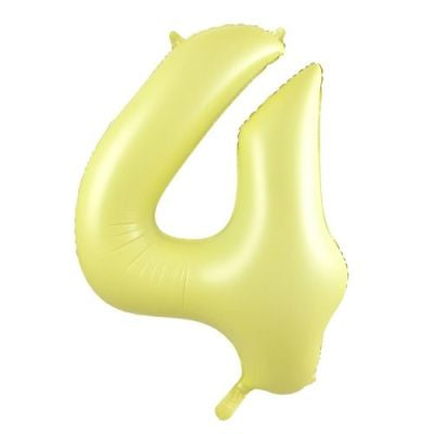Pastel Yellow 86cm Number 4 Balloon