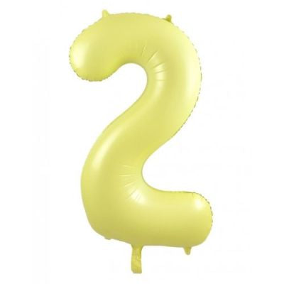 Pastel Yellow 86cm Number 2 Balloon