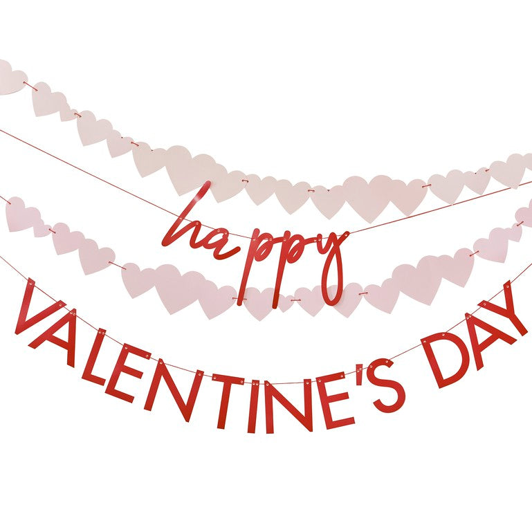 Red and Pink Happy Valentines Bunting