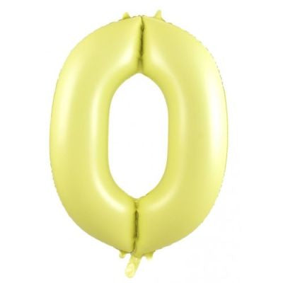 Pastel Yellow 86cm Number 0 Balloon