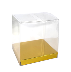 Clear Favour Party Box Metallic Gold - Pack of 10