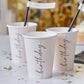 Nude + Black Birthday Paper Cups