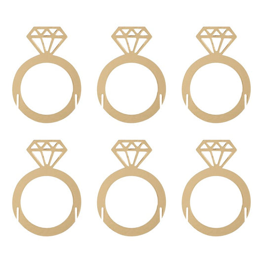 Diamond Ring Drink Topper Decorations - Pack of 6