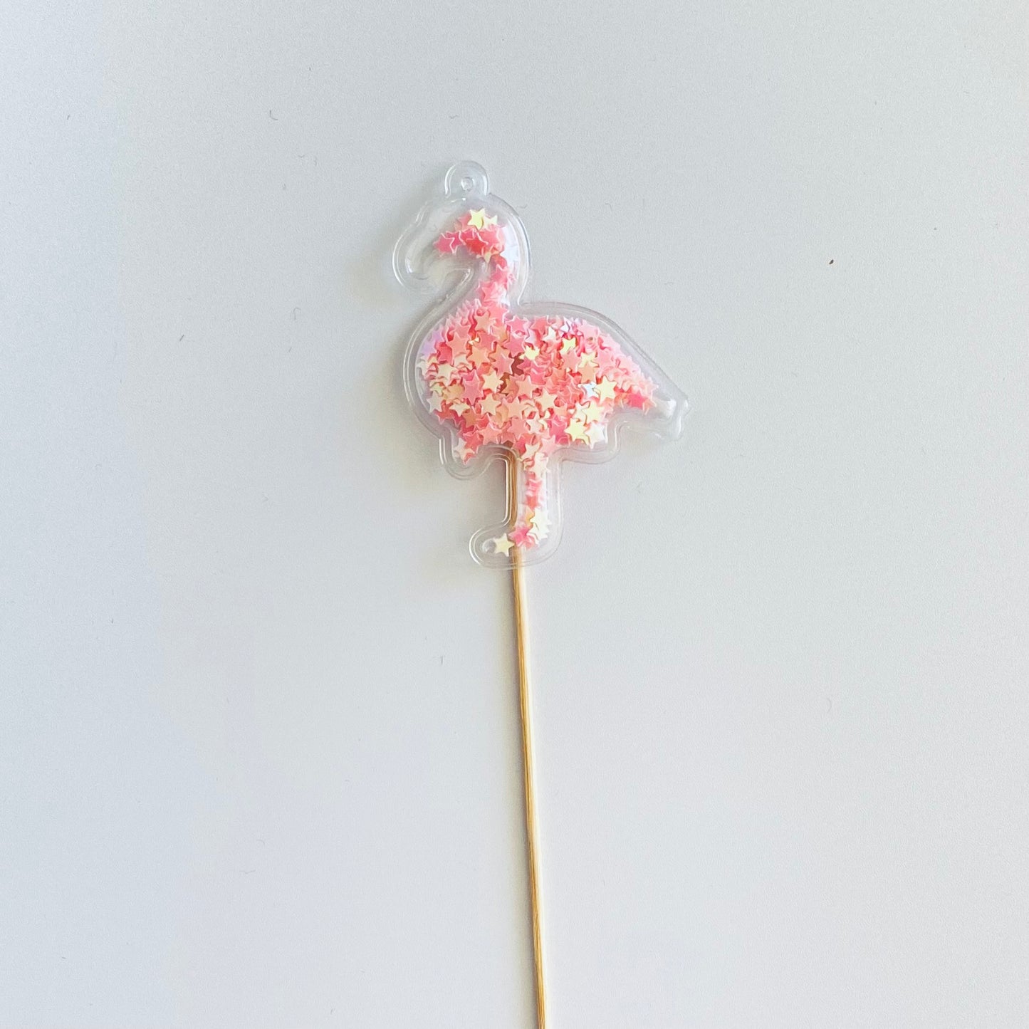 Confetti Filled PVC Cake Topper - Pink Flamingo