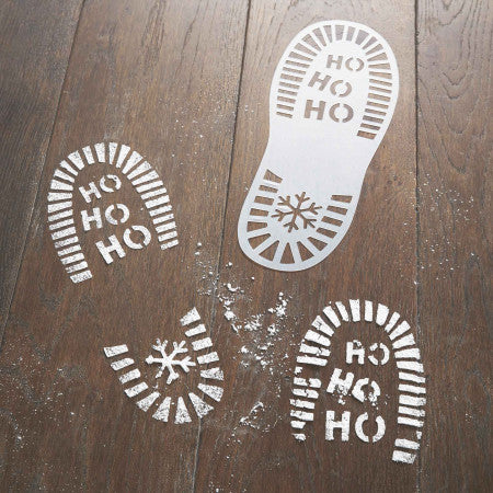 Santa Reusable Foot Print Stencils