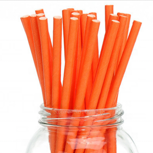 Paper Straws - Orange