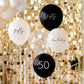 Black, Nude, Cream and Champagne Gold 50th Birthday Party Balloon Bundle