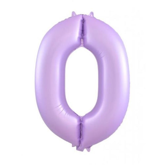 Pastel Lilac 86cm Number 0 Balloon
