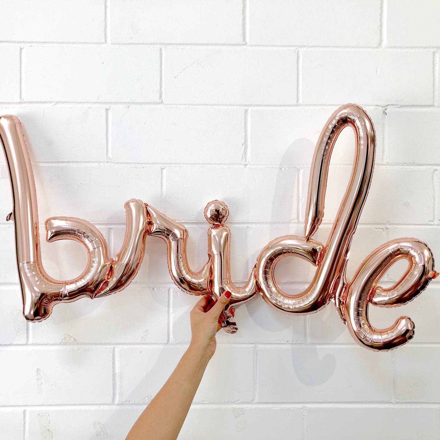 Foil Rose Gold Script 'bride' Balloon