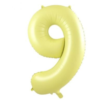 Pastel Yellow 86cm Number 9 Balloon