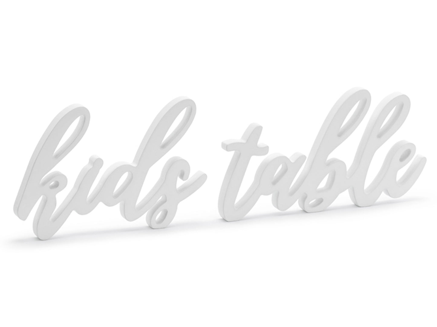 White Wooden 'Kids Table' Script Sign