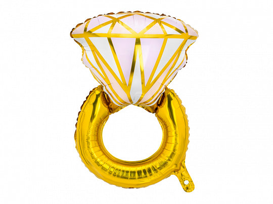 Foil Diamond Ring Balloon - Gold
