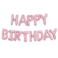 Pastel Matte Pink Foil 'Happy Birthday' Balloon Bunting