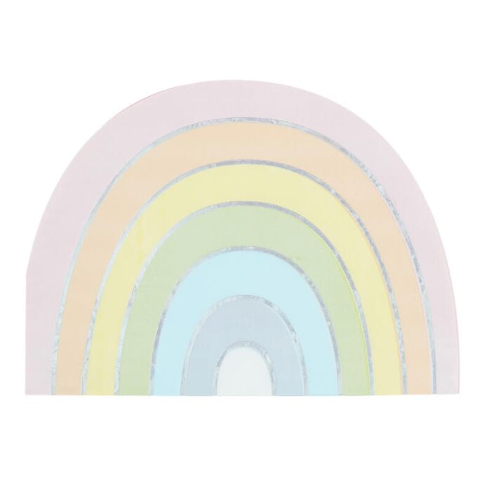 Pastel + Iridescent Rainbow Shaped Paper Napkins